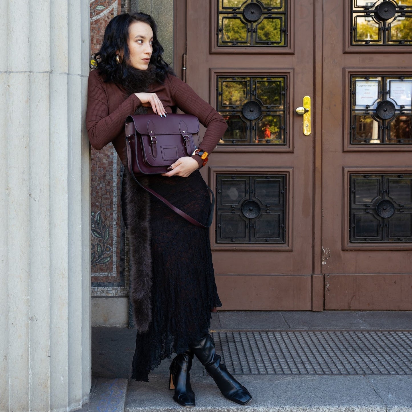 Handmade Leather Satchel – Marsala Red - Bascora