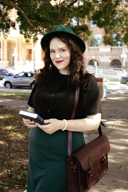 Handmade Leather Satchel – Marsala Red - Bascora