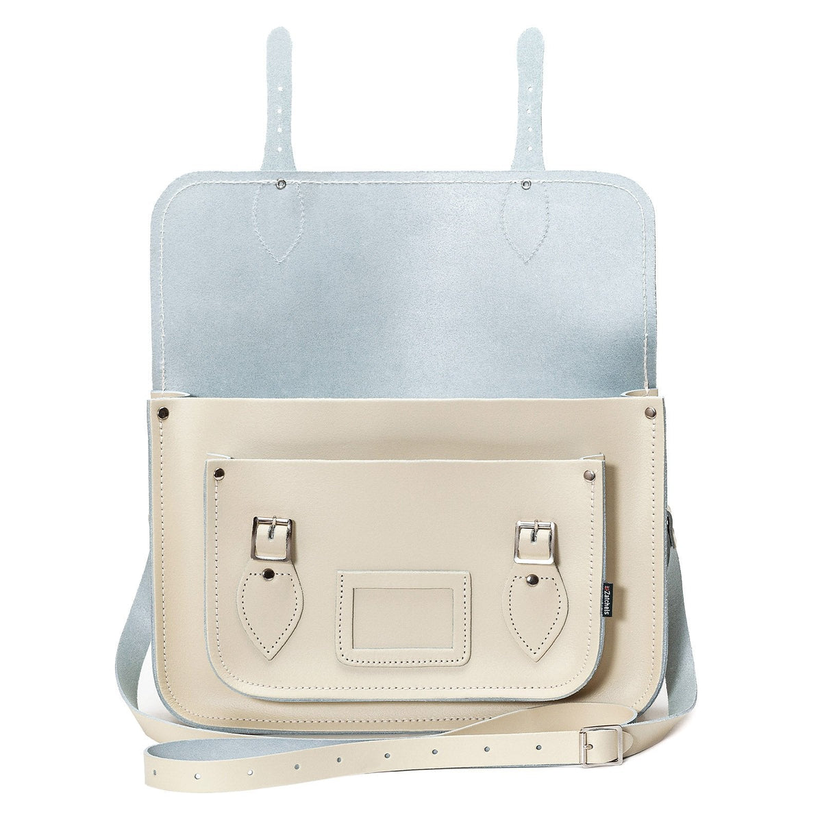 Handmade Leather Satchel - Pastel Cream - Bascora
