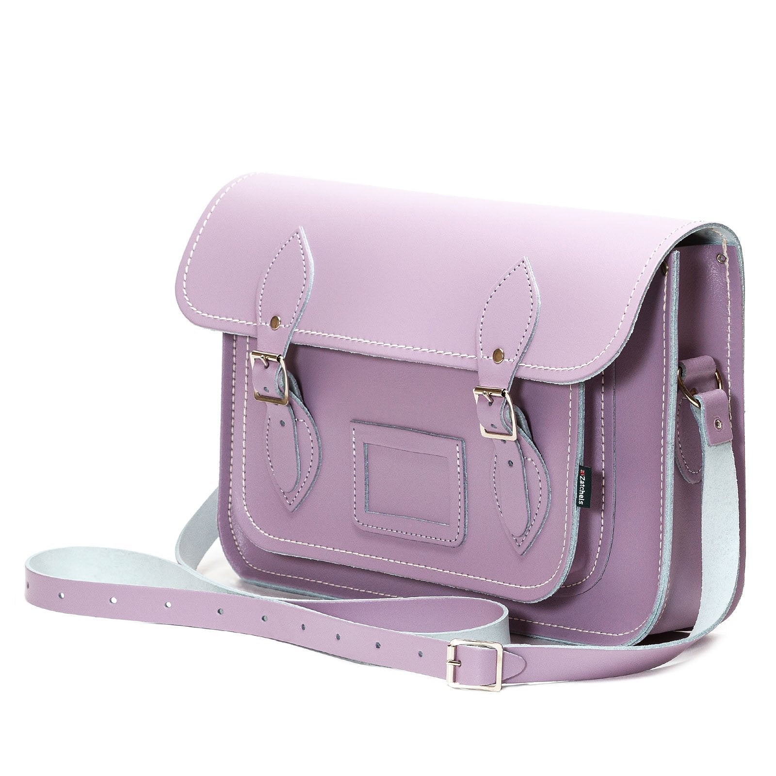 Handmade Leather Satchel - Pastel Violet - Bascora