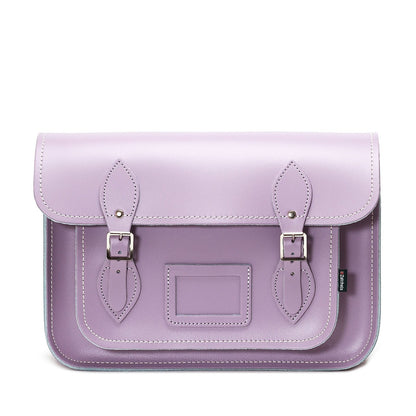 Handmade Leather Satchel - Pastel Violet - Bascora