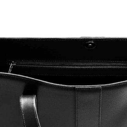 Handmade Leather Shopper - Black - Bascora