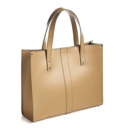 Handmade Leather Shopper – Iced Coffee - Bascora