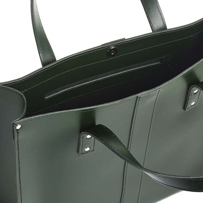 Handmade Leather Shopper – Ivy Green - Bascora