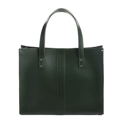Handmade Leather Shopper – Ivy Green - Bascora