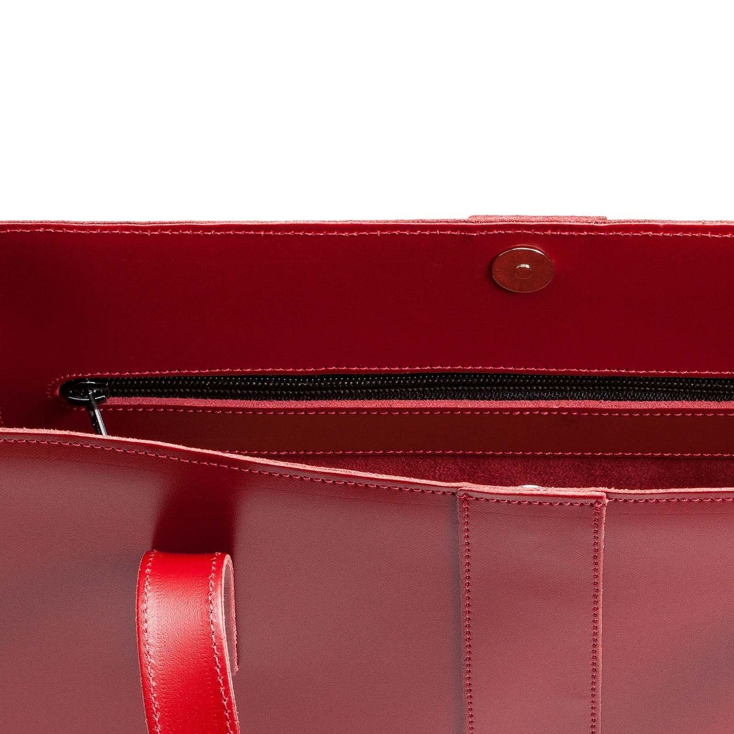 Handmade Leather Shopper – Red - Bascora