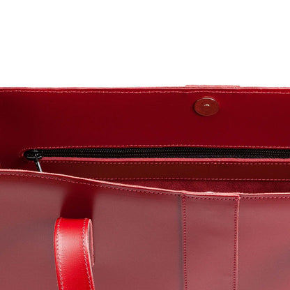 Handmade Leather Shopper – Red - Bascora