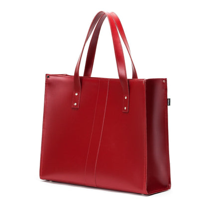 Handmade Leather Shopper – Red - Bascora