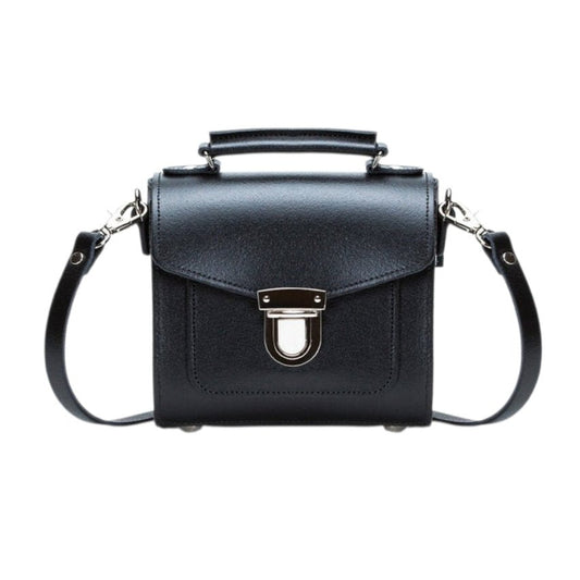 Handmade Leather Sugarcube Handbag – Black - Bascora