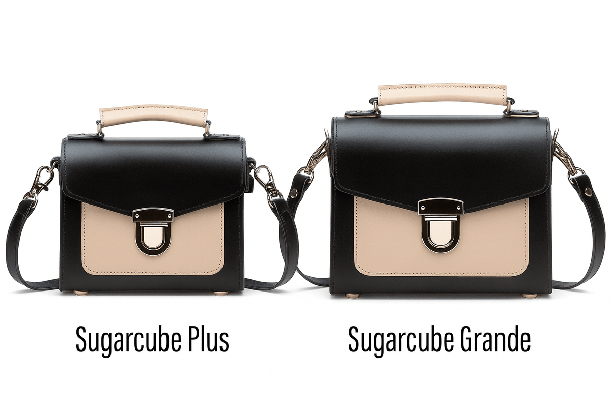 Handmade Leather Sugarcube Handbag – Café Noir - Bascora