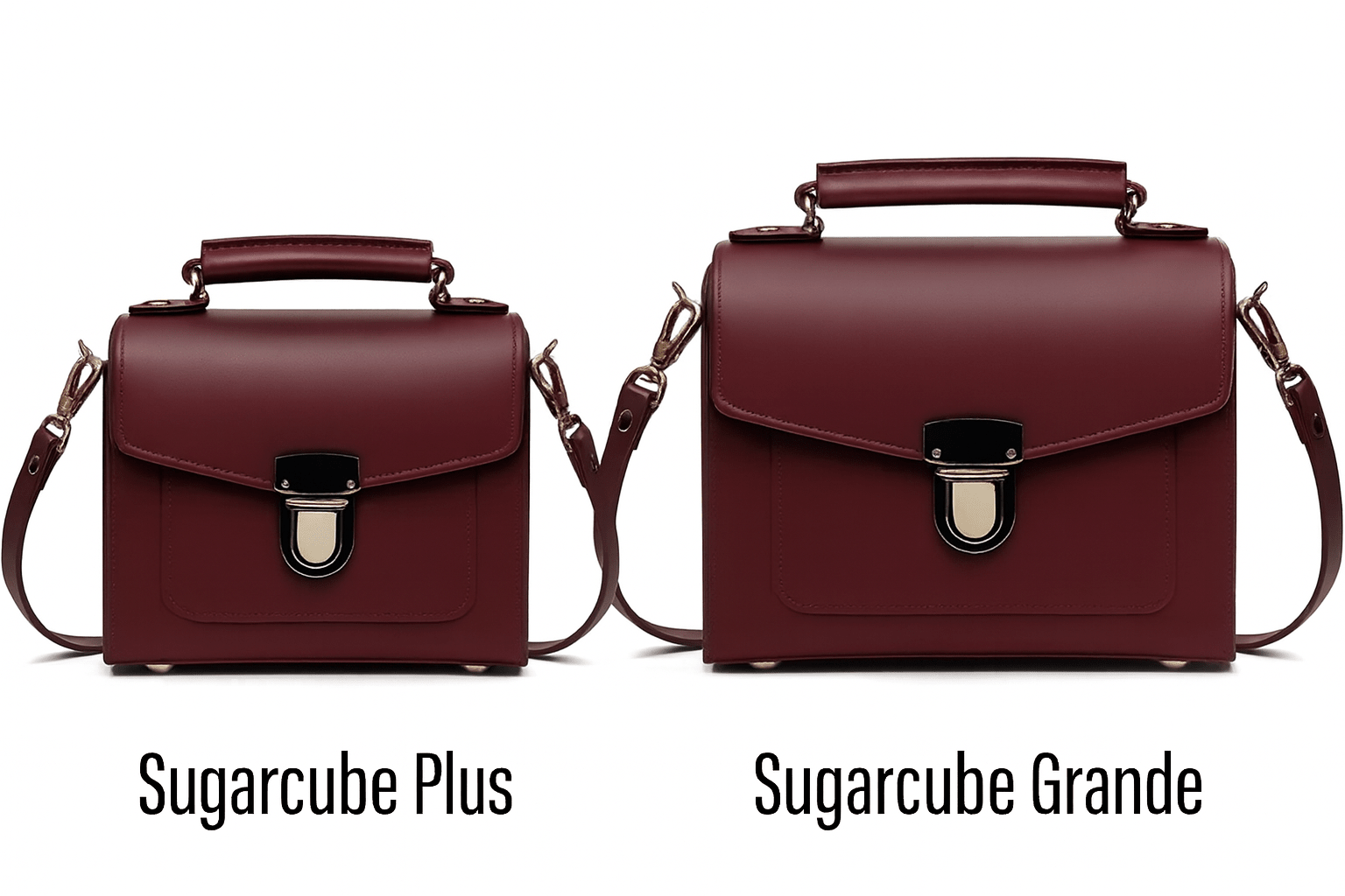 Handmade Leather Sugarcube Handbag – Marsala Red - Bascora