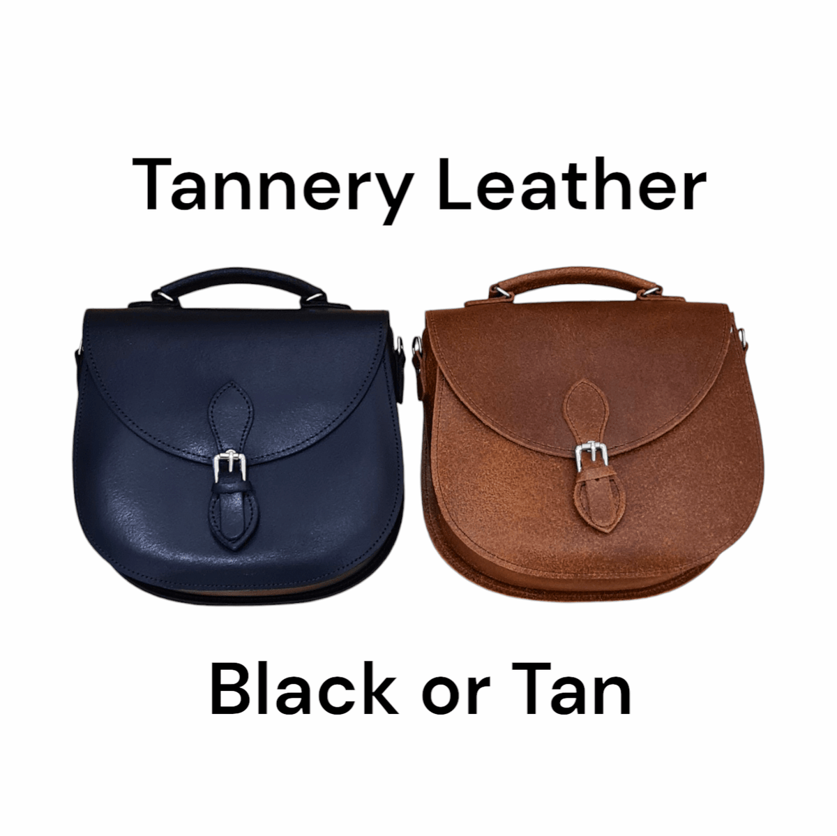 Handmade Tannery Leather Saddle Bag - Tan - Bascora