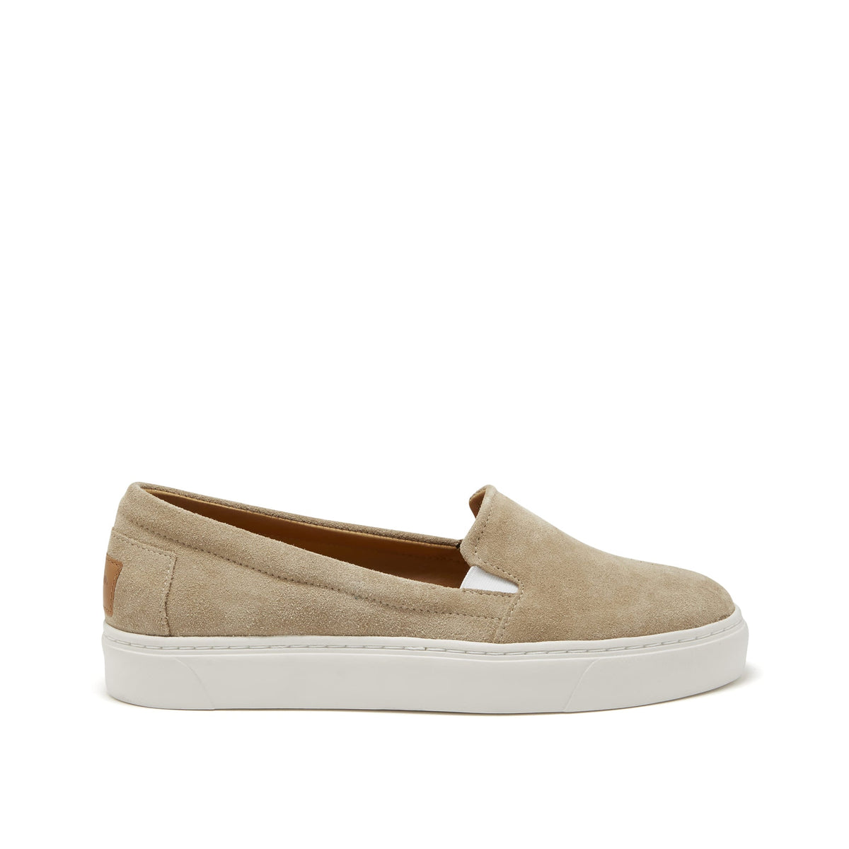 Hugs & Co. Women's Taupe Suede Slip-On Sneakers