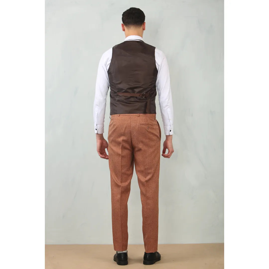 Men's Camel 3 Piece Tailored Fit Wedding Suit