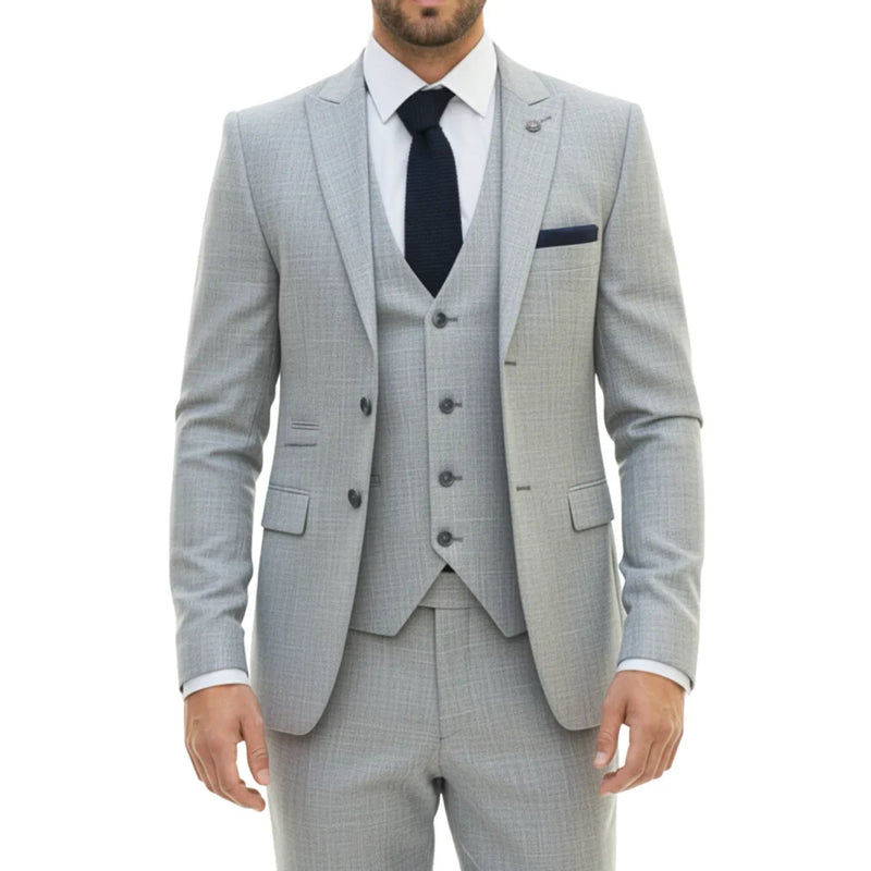 Men's 3 Piece Grey Tailored Fit Suit