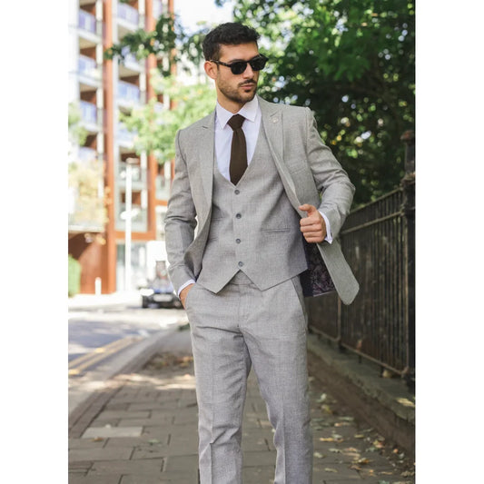 Men's 3 Piece Grey Tailored Fit Suit