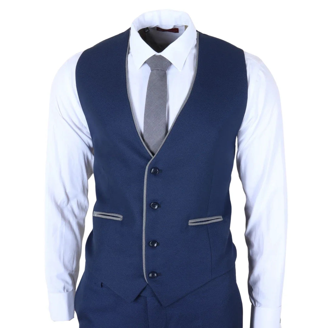 Men's Blue 3 Piece Tailored Fit Suit
