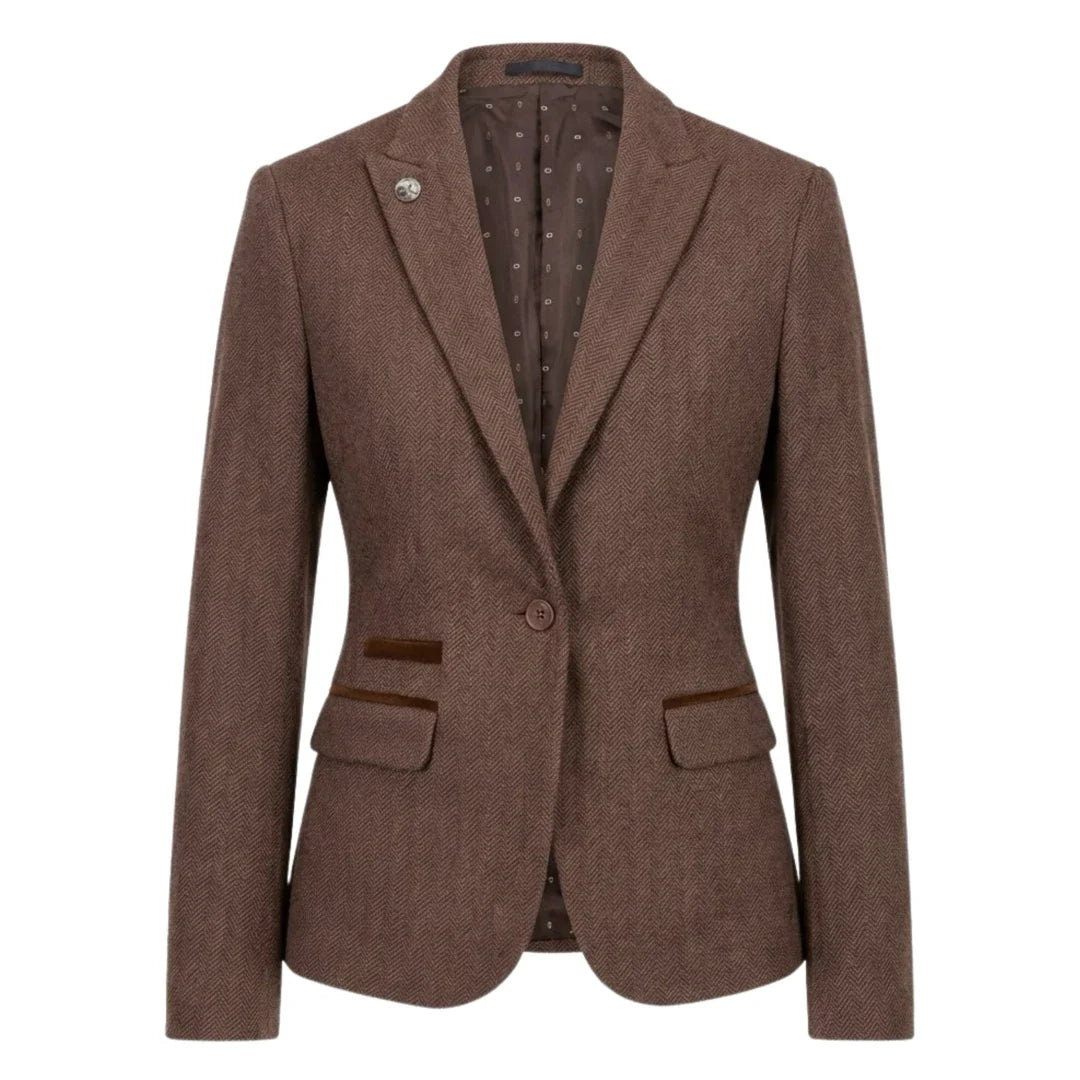 Women's Oak Tweed Herringbone Blazer & Waistcoat Set by TruClothing