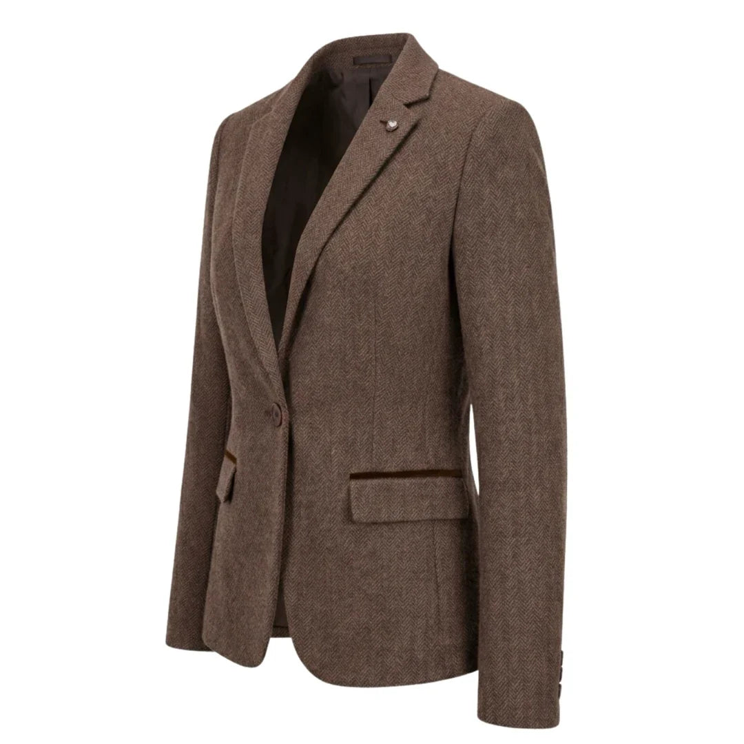 Women's Oak Tweed Herringbone Blazer & Waistcoat Set by TruClothing
