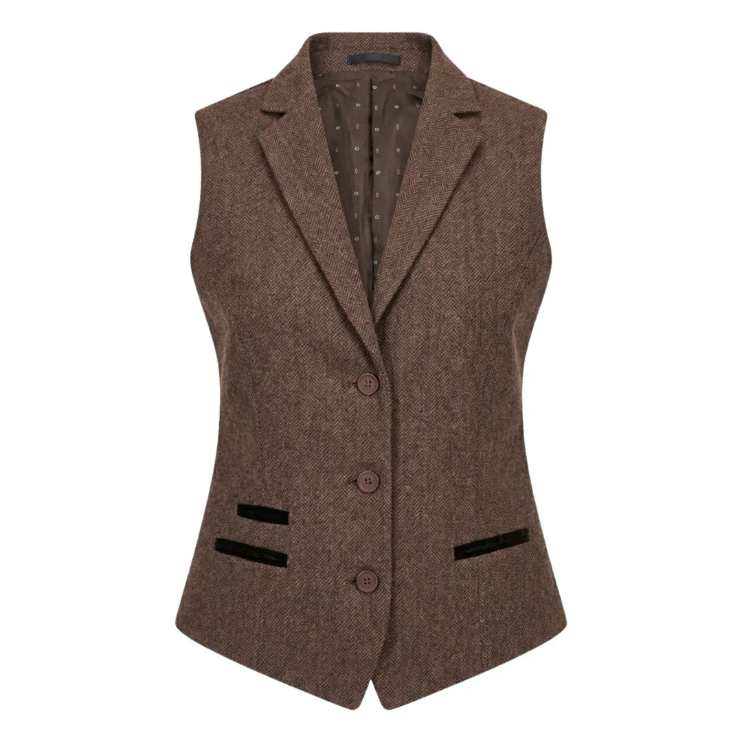 Women's Oak Tweed Herringbone Blazer & Waistcoat Set by TruClothing