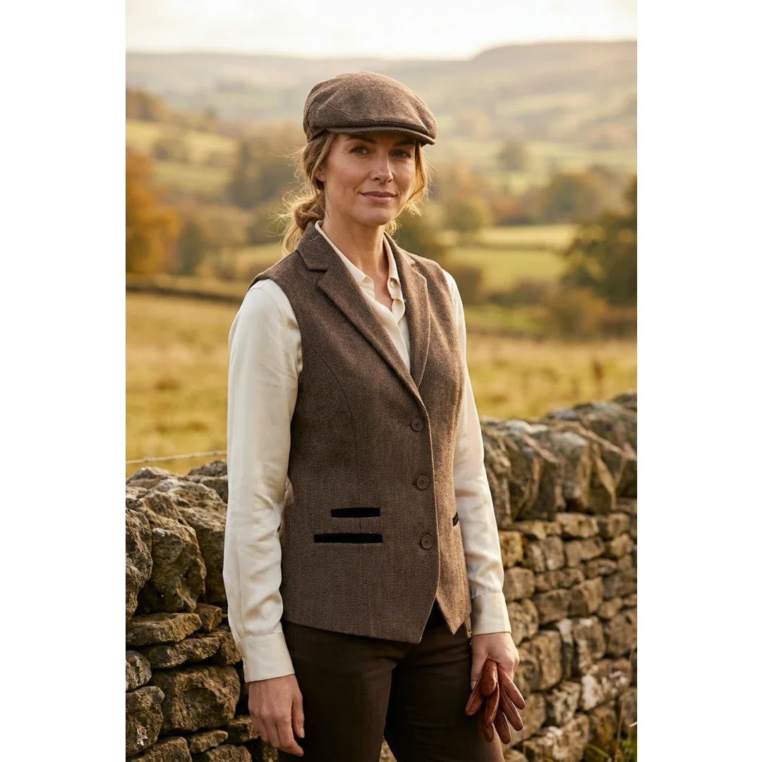 Women's Oak Tweed Herringbone Blazer & Waistcoat Set by TruClothing