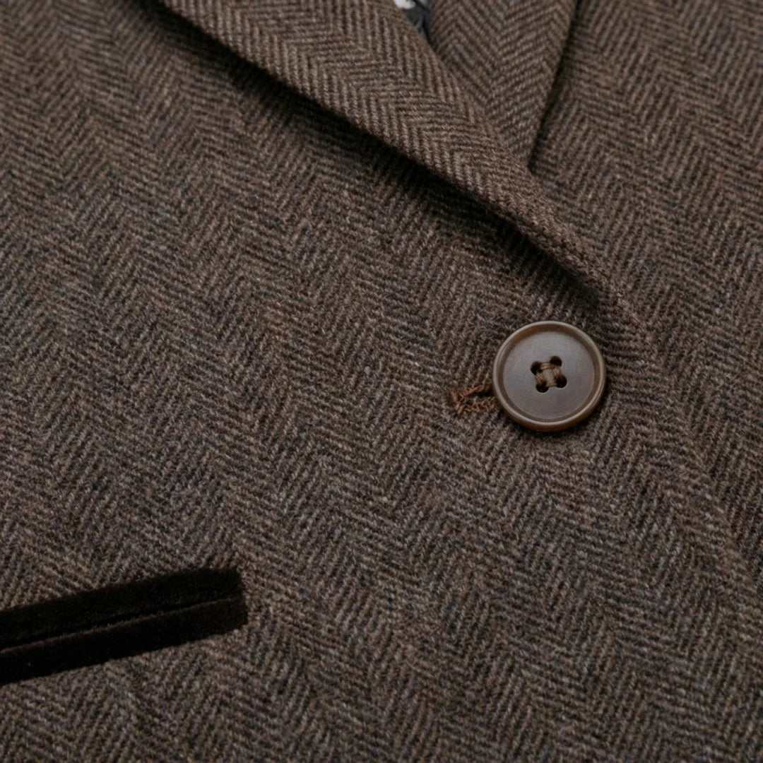Women's Oak Tweed Herringbone Blazer & Waistcoat Set by TruClothing