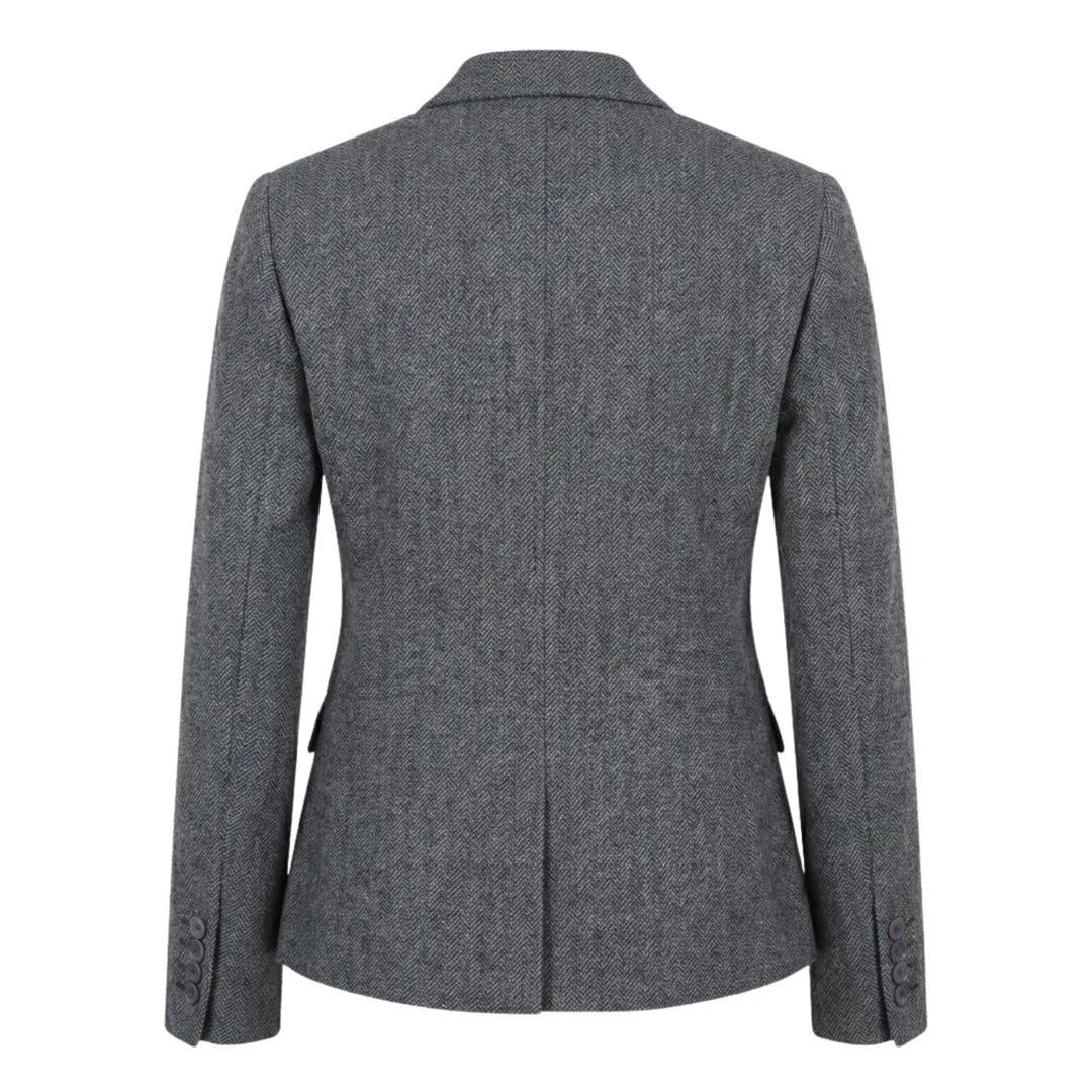 Women's Grey Tweed Herringbone Blazer & Waistcoat Set by TruClothing