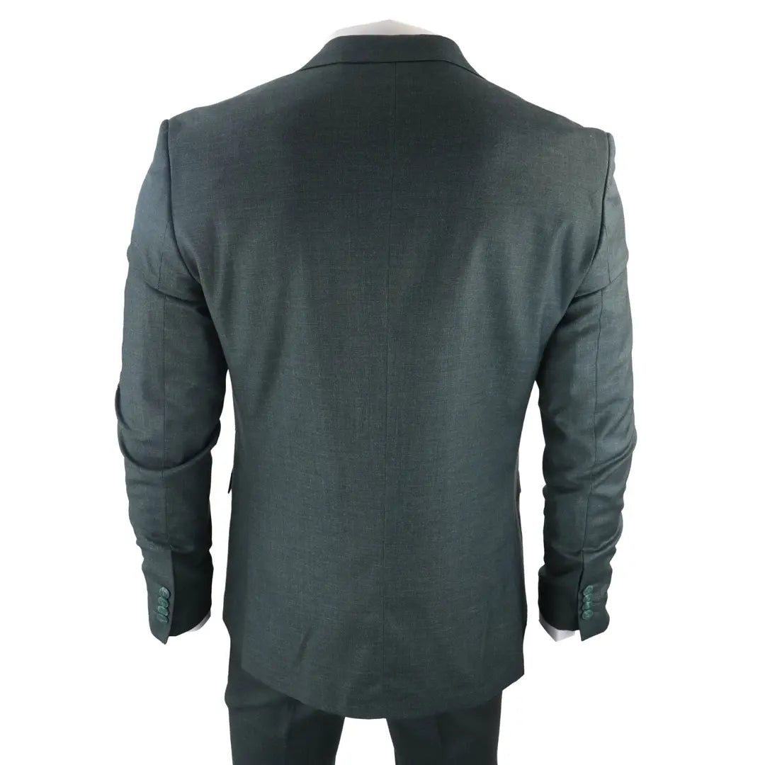 Men's 3 Piece Green Tailored Fit Suit