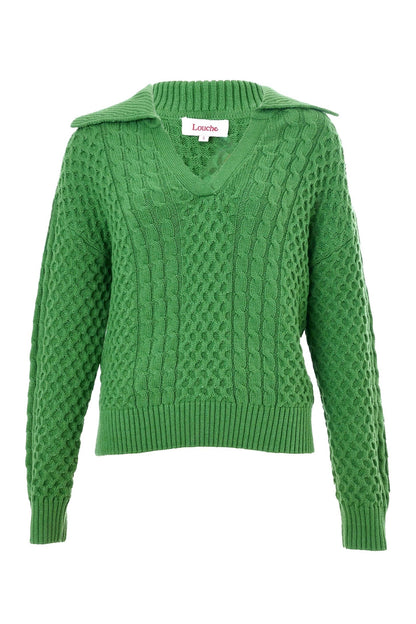 Cable Collar Jumper Green |