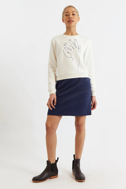 Jan Hand Embroidered Sweatshirt – Off White - Bascora