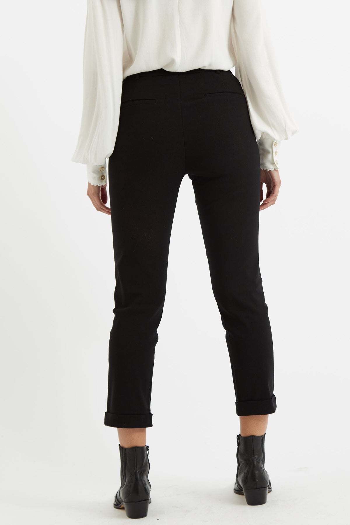 Jaylo Slim Fit Cropped Trouser – Black - Bascora