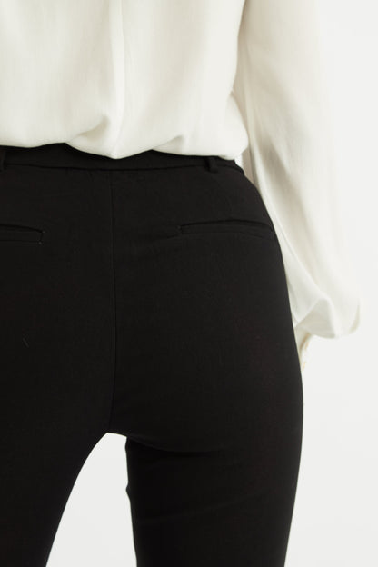 Jaylo Slim Fit Cropped Trouser – Black - Bascora