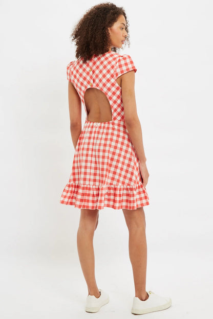 Kare Picnic Check Cap Sleeve Mini Dress – Red - Bascora