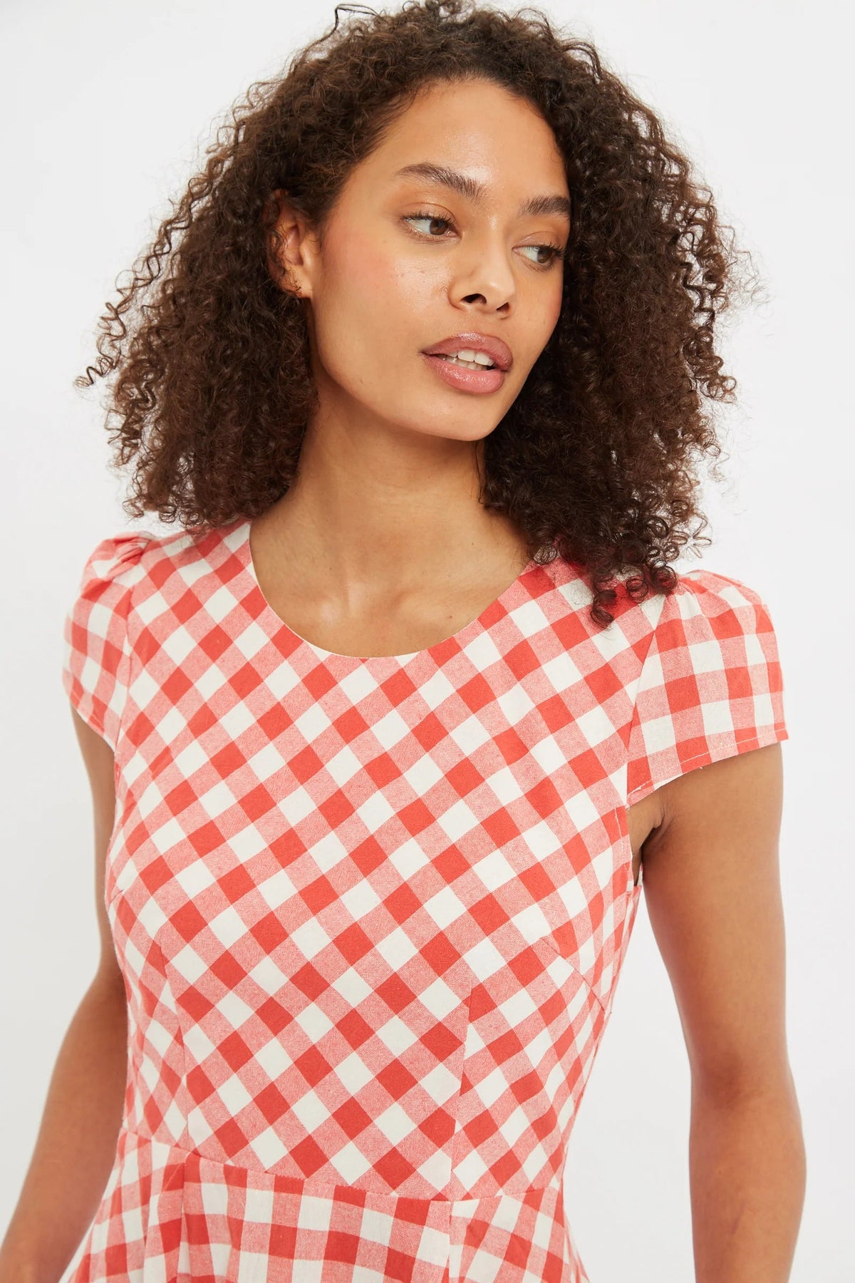 Kare Picnic Check Cap Sleeve Mini Dress – Red - Bascora