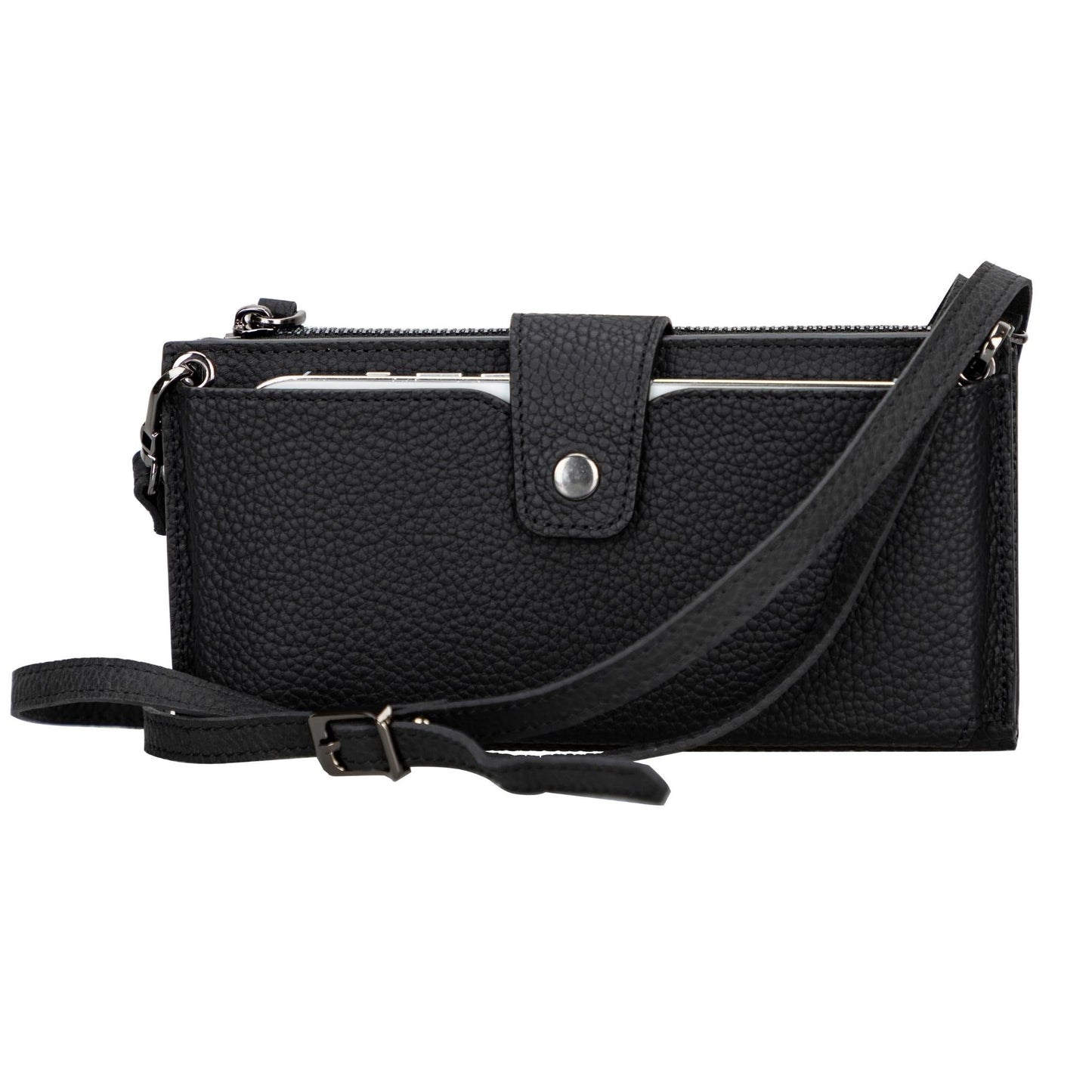 Billetera de cuero con correa para celular Kaycee para mujer