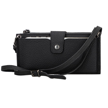 Billetera de cuero con correa para celular Kaycee para mujer