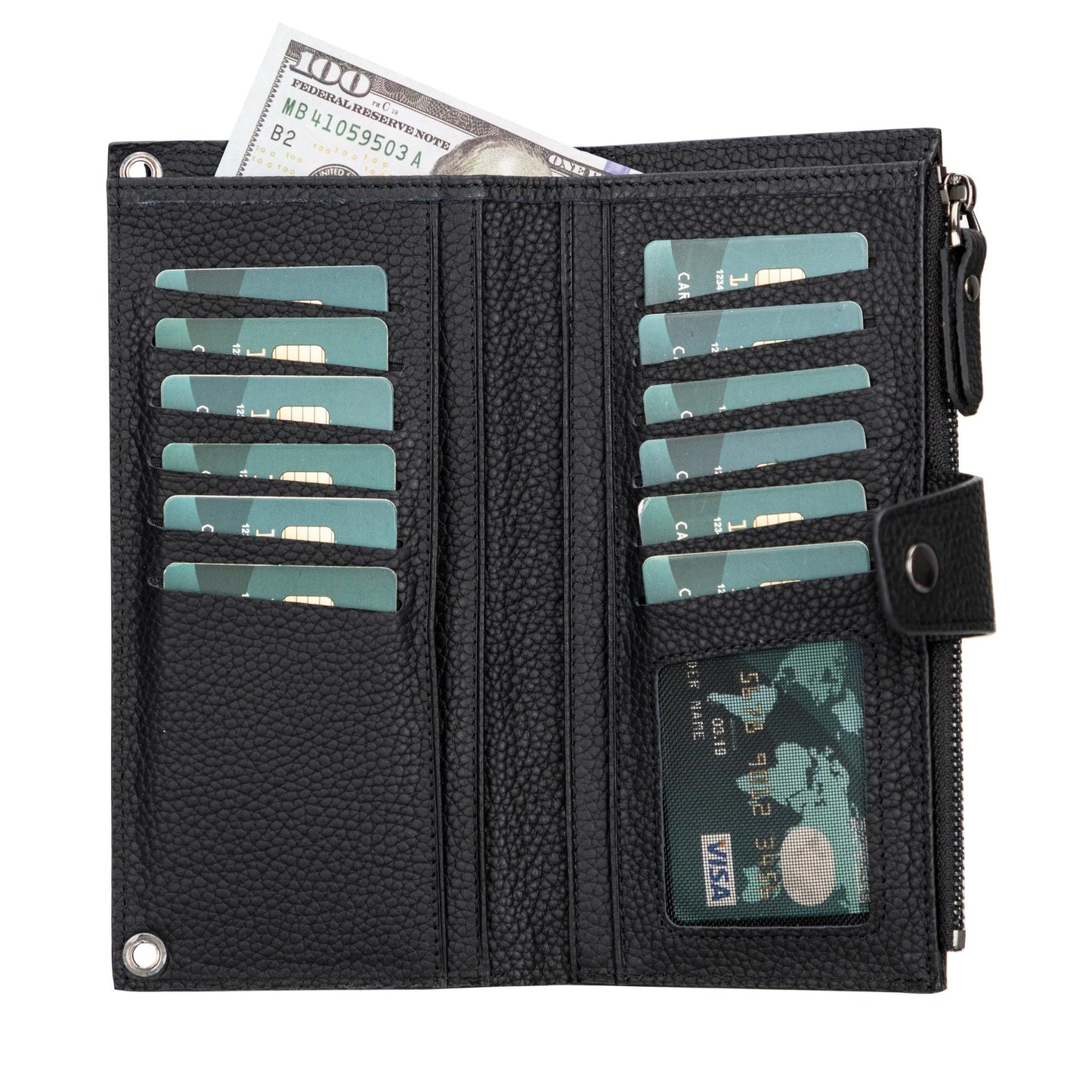 Billetera de cuero con correa para celular Kaycee para mujer