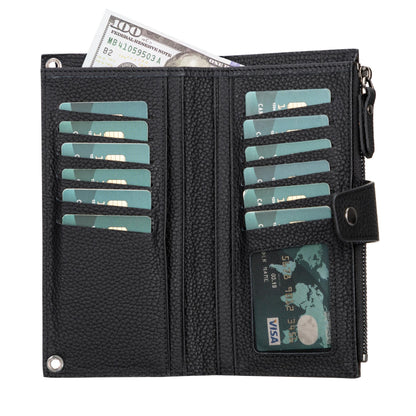 Billetera de cuero con correa para celular Kaycee para mujer