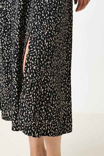 Kiyo Black Geo 11 Printed Midi Skirt - Bascora