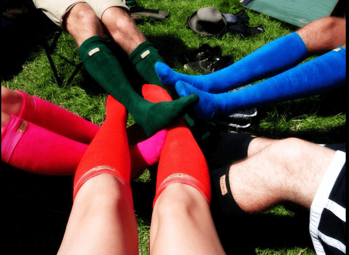 Knee-High Bamboo Thermal Socks - Wellington Boots Socks Organic Thermal - Black - Bascora