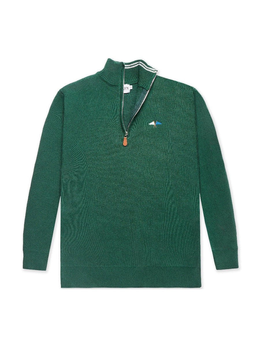 Knit 1/4 Zip Green - Bascora