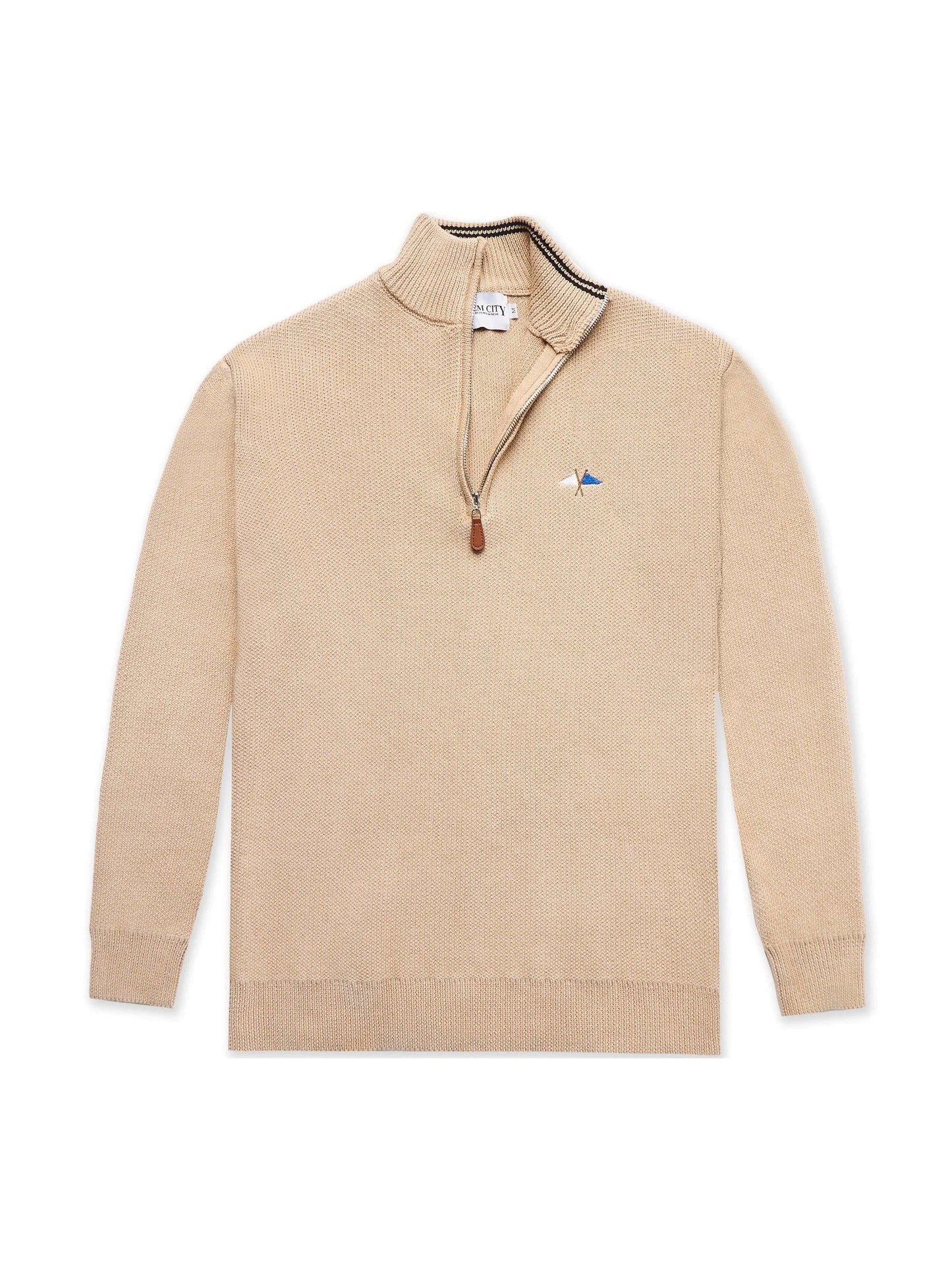 Knit ¼ Zip – Beige - Bascora