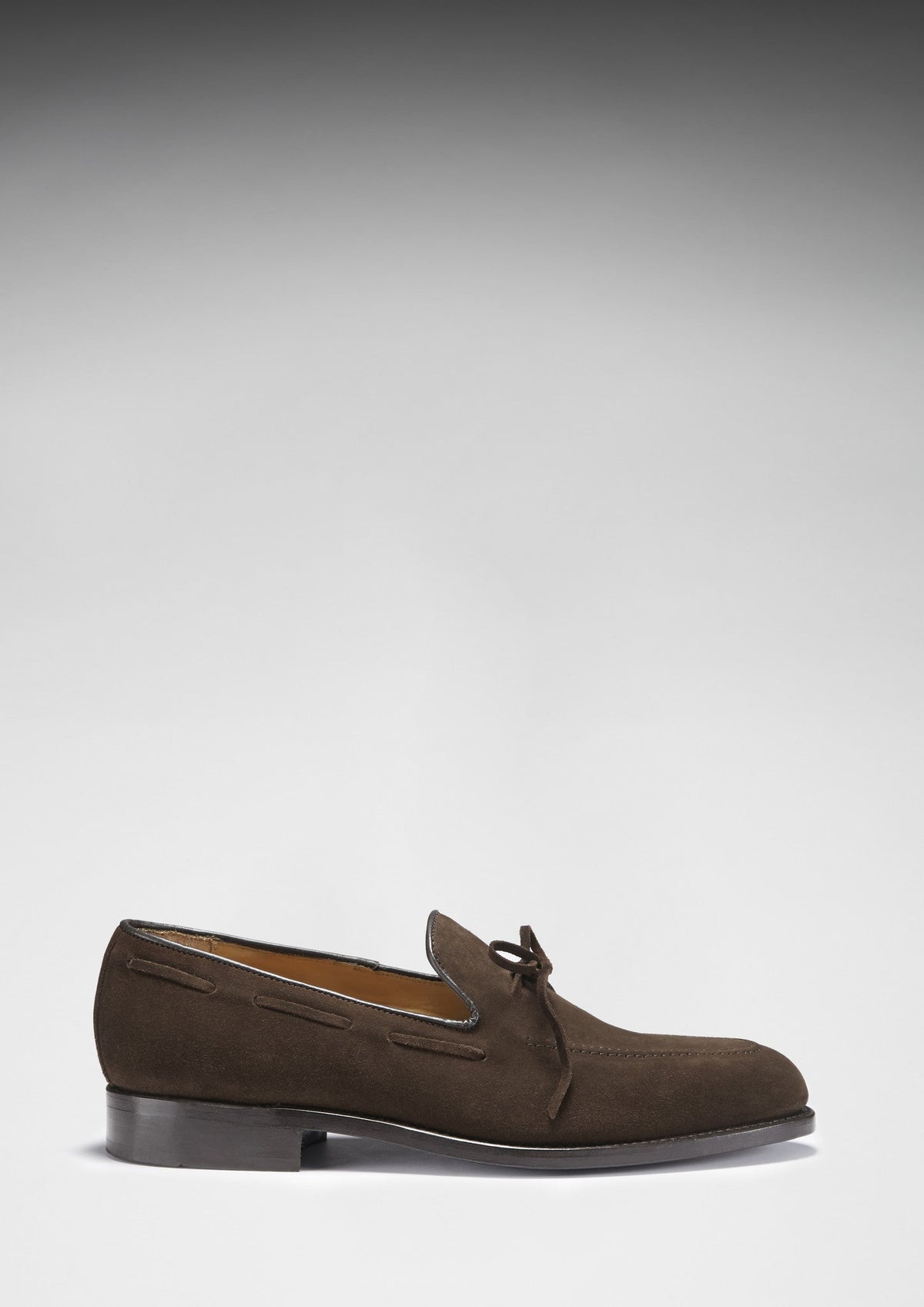 Hugs & Co. Brown Suede Laced Loafers with Goodyear Welted Leather Sole for Men