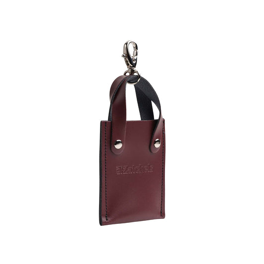 Leather Mini Tote Bag Charm Marsala Red