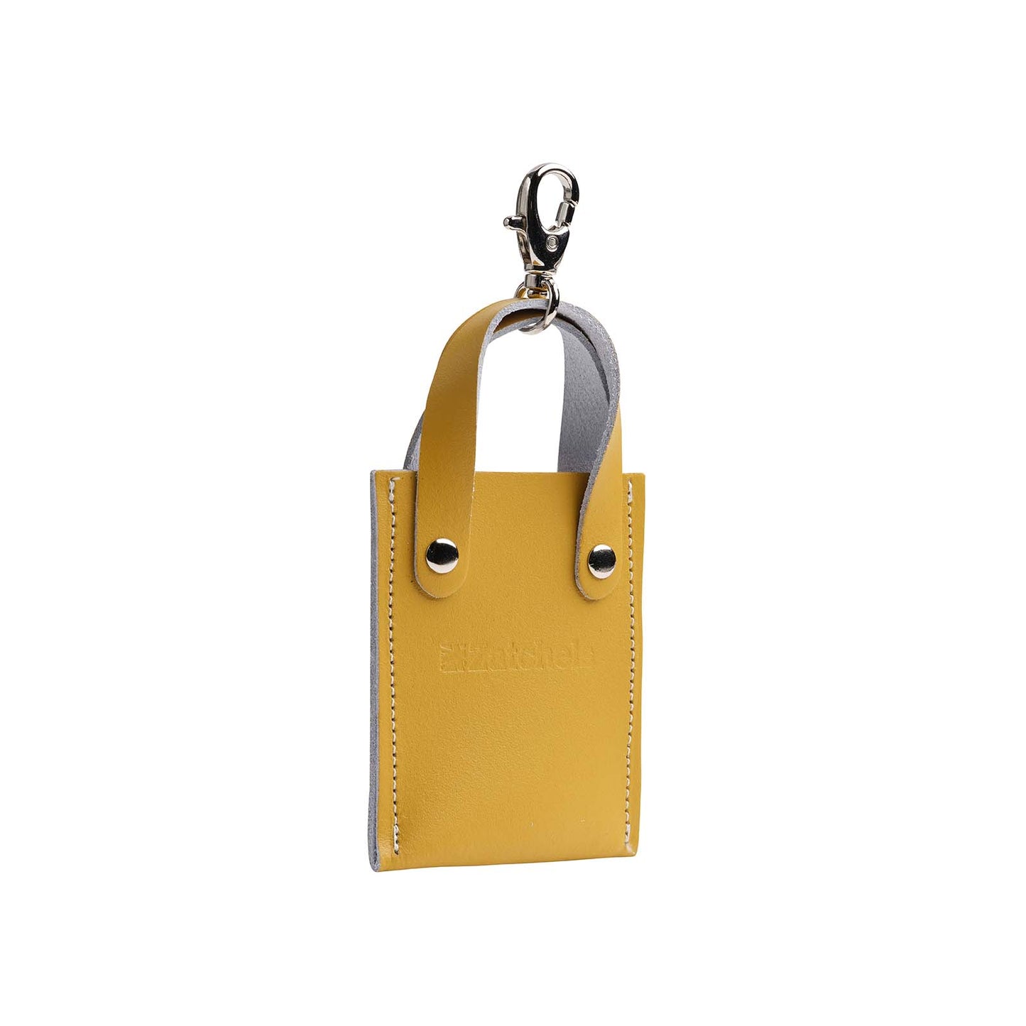 Leather Mini Tote Bag Charm Ochre Yellow | Bascora