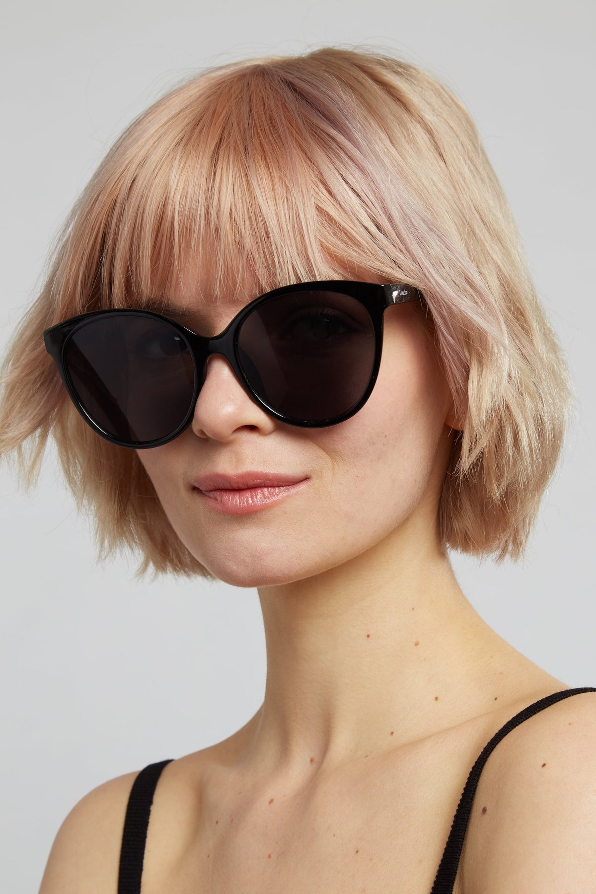 Lilly Round Cat Eye Sunglasses – Black - Bascora