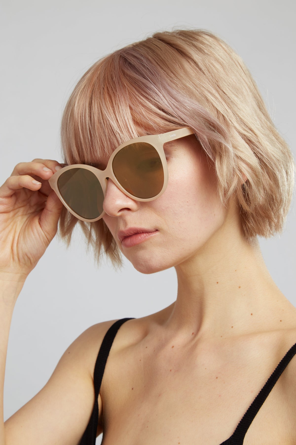 Lilly Round Cat Eye Sunglasses – Nude - Bascora