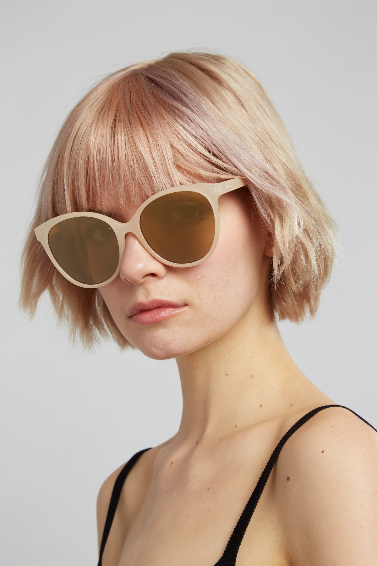 Lilly Round Cat Eye Sunglasses – Nude - Bascora