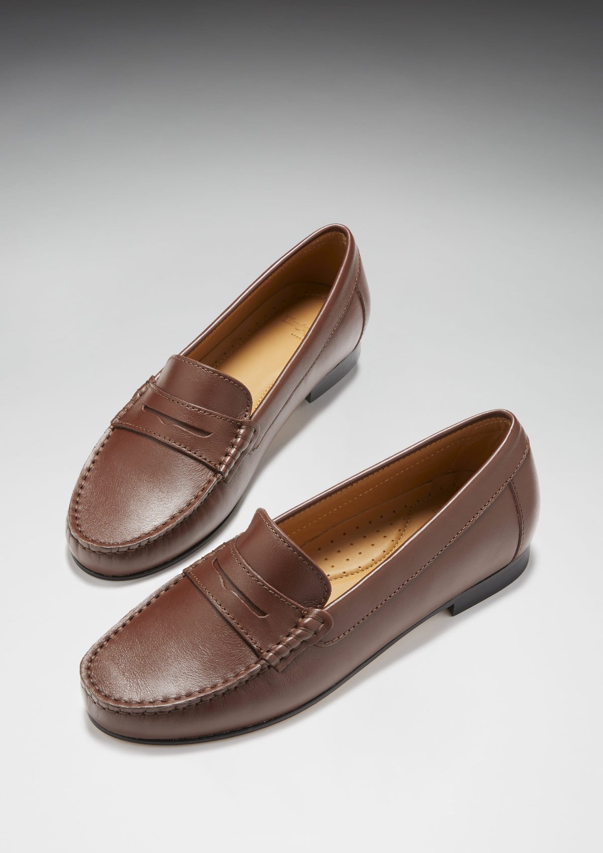Hugs & Co. Women's Brown Leather Penny Loafers