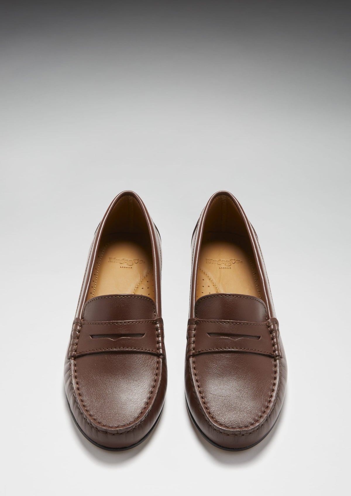 Hugs & Co. Women's Brown Leather Penny Loafers